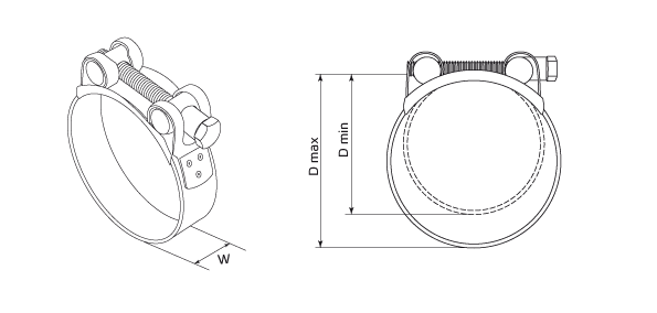 Хомут силовой ROBUST SR 98-103/W1 - фото 2 - id-p54664688