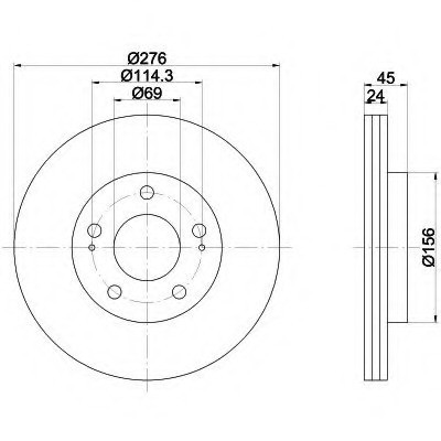 Тормозные диски Mitsubishi Space Runner (99-02, передние, D275, Optimal)