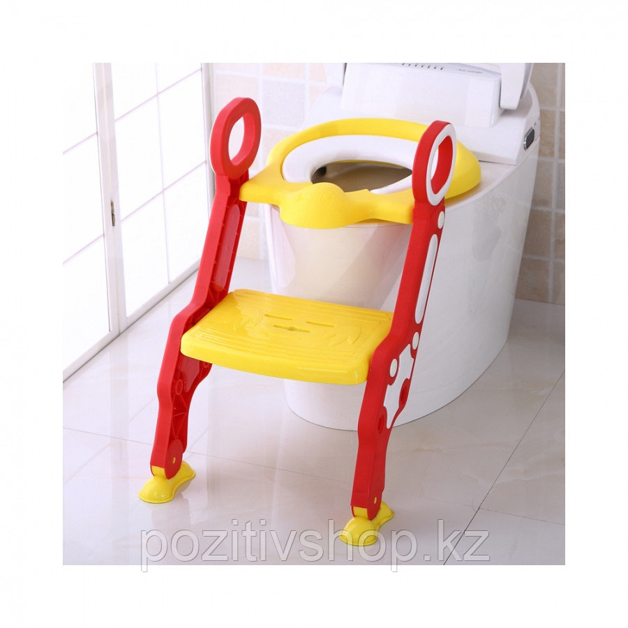 Сиденье для унитаза с лесенкой и ручками Pituso Желтый 16018B, фото 1
