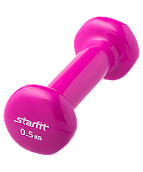 Гантель виниловая DB-101 0,5 кг, розовая Starfit