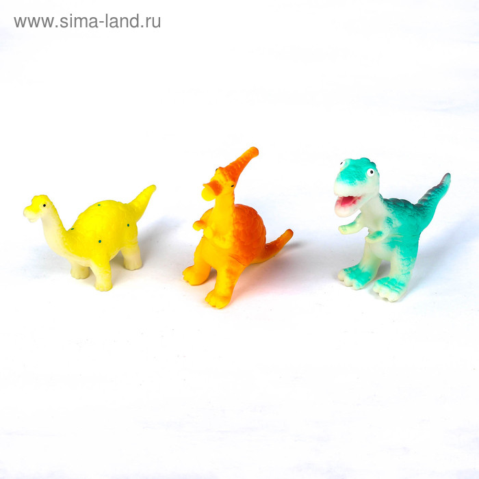 Набор игрушек для ванны «Динозаврики», 3 шт., цвета МИКС