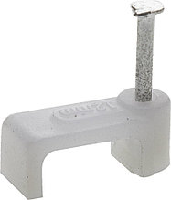 Скоба-держатель для плоского кабеля, с оцинкованным гвоздем, 4 мм, 50 шт, ЗУБР Мастер 45112-04