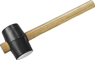 Киянка ЗУБР "МАСТЕР" резиновая черная с деревянной ручкой, 230г  2050-40_z01