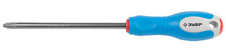 Отвертка ЗУБР, Cr-V сталь, трехкомпонентная рукоятка, цветовая индикация типа шлица, PH №3, 150мм  25252-3-150_z01