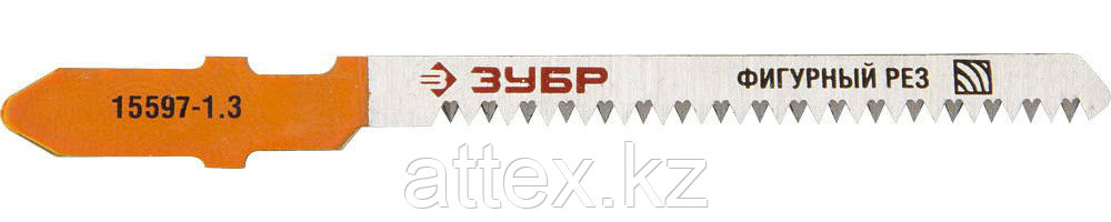 Полотна ЗУБР "ЭКСПЕРТ", U101AO, для эл/лобзика, по дереву, фигурный рез, US-хвостовик, шаг 1,3мм, 50  15597-1.3_z01