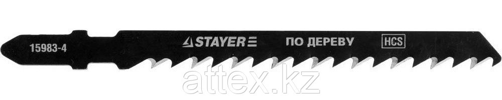 Полотна STAYER "PROFI", T14DP, для эл/лобзика, HCS, по дереву, прямой рез, EU-хвост., шаг 4мм, 75мм,  15983-4_z01