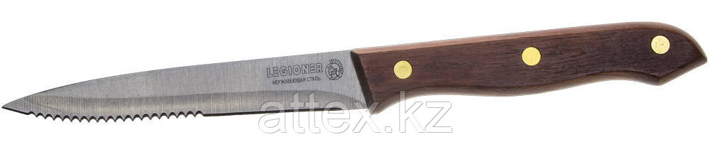 Нож LEGIONER "GERMANICA" для стейка, с деревянной ручкой, лезвие нерж 110мм  47834_z01