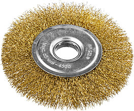 DEXX. Щетка дисковая для УШМ, витая стальная латунированная проволока 0,3мм, 125ммх22мм  35101-125