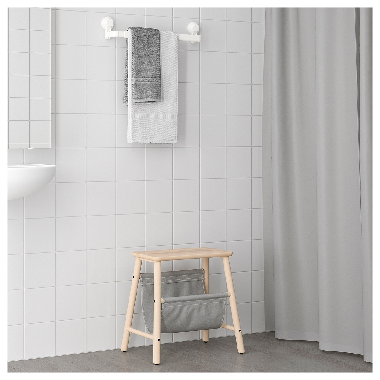 Вешалка д/полотенец на присоске ТИСКЕН белый ИКЕА, IKEA - фото 2 - id-p45981346