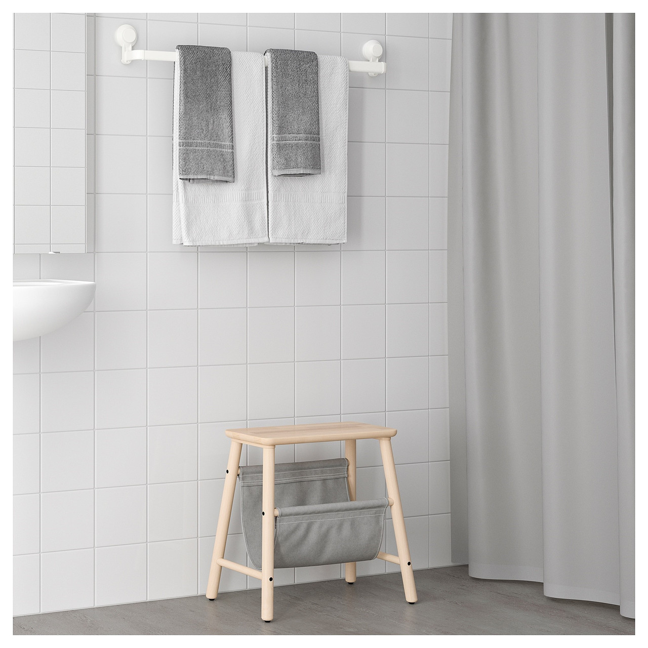 Вешалка д/полотенец на присоске ТИСКЕН белый ИКЕА, IKEA - фото 3 - id-p45981346