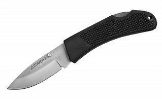 Нож STAYER складной с обрезиненной ручкой, средний  47600-1_z01