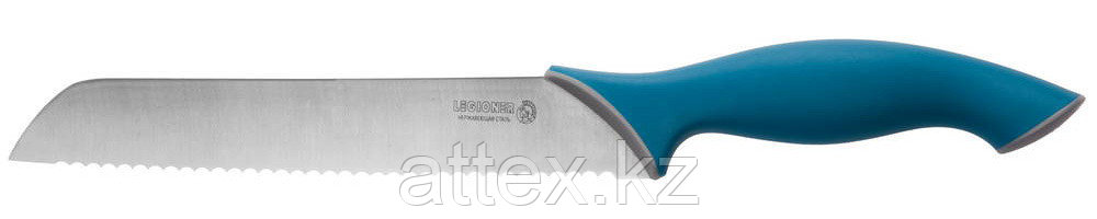Нож LEGIONER "ITALICA" хлебный, эргономичная рукоятка, лезвие из нержавеющей стали, 200мм 47962