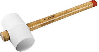 Киянка ЗУБР "МАСТЕР" резиновая белая, с деревянной рукояткой, 0,68кг  20511-680_z01