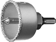 Коронка-чашка ЗУБР "ПРОФЕССИОНАЛ" c карбид-вольфрамовым нанесением, 51 мм, высота 25 мм, в сборе с д  33360-051_z01, фото 1