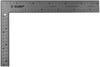 Угольник ЗУБР "ЭКСПЕРТ" плотницкий цельнометаллический, гравированная шкала (шаг 1мм), 300х200мм 3434-30