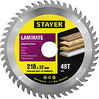 Пильный диск "Laminate line" для ламината, 210x32, 48Т, STAYER  3684-210-32-48