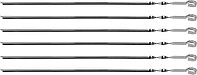 Шампуры GRINDA "BARBECUE", угловые, в чехле, 600мм, 6шт 427751