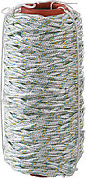 Фал плетёный капроновый СИБИН 16-прядный с капроновым сердечником, диаметр 6 мм, бухта 100 м, 650 кгс 50220-06