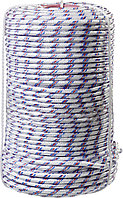 Фал плетёный полипропиленовый СИБИН 16-прядный с полипропиленовым сердечником, диаметр 8 мм, бухта 100 м, 520 кгс 50215-08