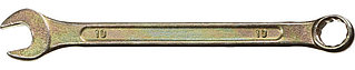 Ключ комбинированный гаечный DEXX, желтый цинк, 10х10 мм 27017-10