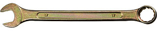 Ключ комбинированный гаечный DEXX, желтый цинк, 17x17 мм 27017-17