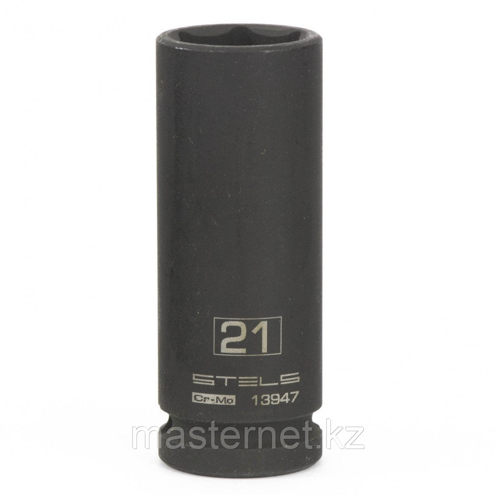 Головка ударная удлиненная шестигранная, 21 мм, 1/2", CrMo // Stels