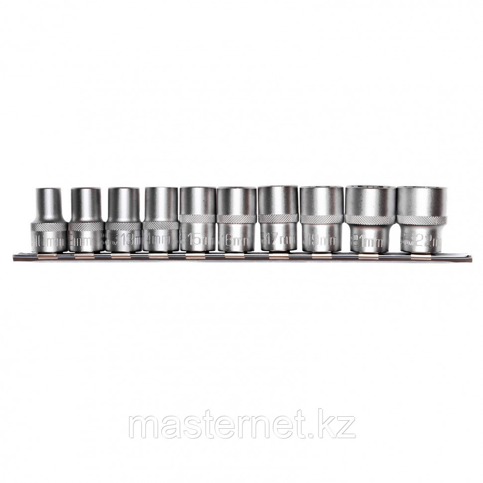 Набор универсальных торцевых головок 1/2", Spline, CrV, 10шт., 10-22мм // Stels