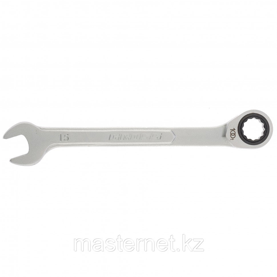 Ключ комбинированный трещоточный 15 мм // Gross