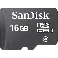 Карта памяти SANDISK microSDHC 16Gb,  Class 4.