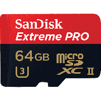 Карта памяти SANDISK EXTREME microSD UHS-I ДЛЯ ЭКШН-КАМЕР 64Gb Скорость чтения до 100/90 МБ/с