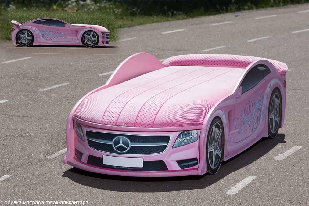 Кровать машина детская Мерседес-М UNO Pink