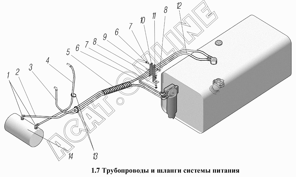 Трубопроводы и шланги системы питания,  УРАЛ 4320-40 (41), фото 1