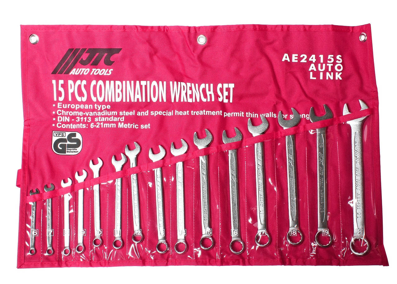 JTC Набор ключей комбинированных 6-21мм 15 предметов в сумке JTC - фото 1 - id-p60655793