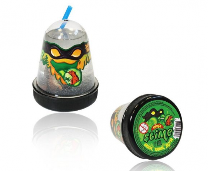 Жвачка для рук Ninja Slime с трубочкой "Затерянный мир ", 130 гр. (ящерица)
