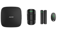 Ajax Hub Kit сымсыз қауіпсіздік жүйесінің жинағы, қара
