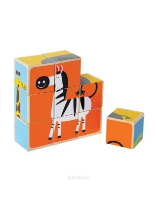 Кубики деревянные 9 штук животные - фото 2 - id-p4492349