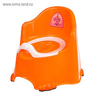 Горшок детский антискользящий «Комфорт» с крышкой, съёмная чаша, цвет оранжевый