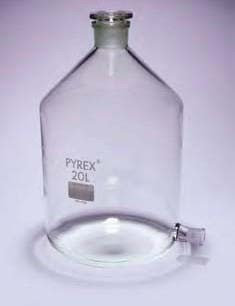 Склянка с тубусом под дистиллированную воду (2000 мл), тубус-шлиф 29/32, пришлифованная пробка 29/32 (Pyrex)