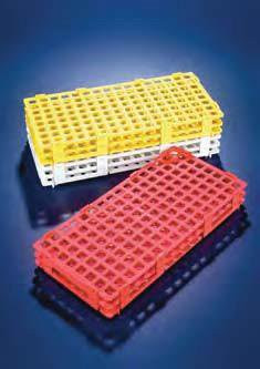 Штатив для микроцентрифужных пробирок, пластиковый (128 гнезд, для 1,5 мл пробирок), красный (PP) (Azlon)