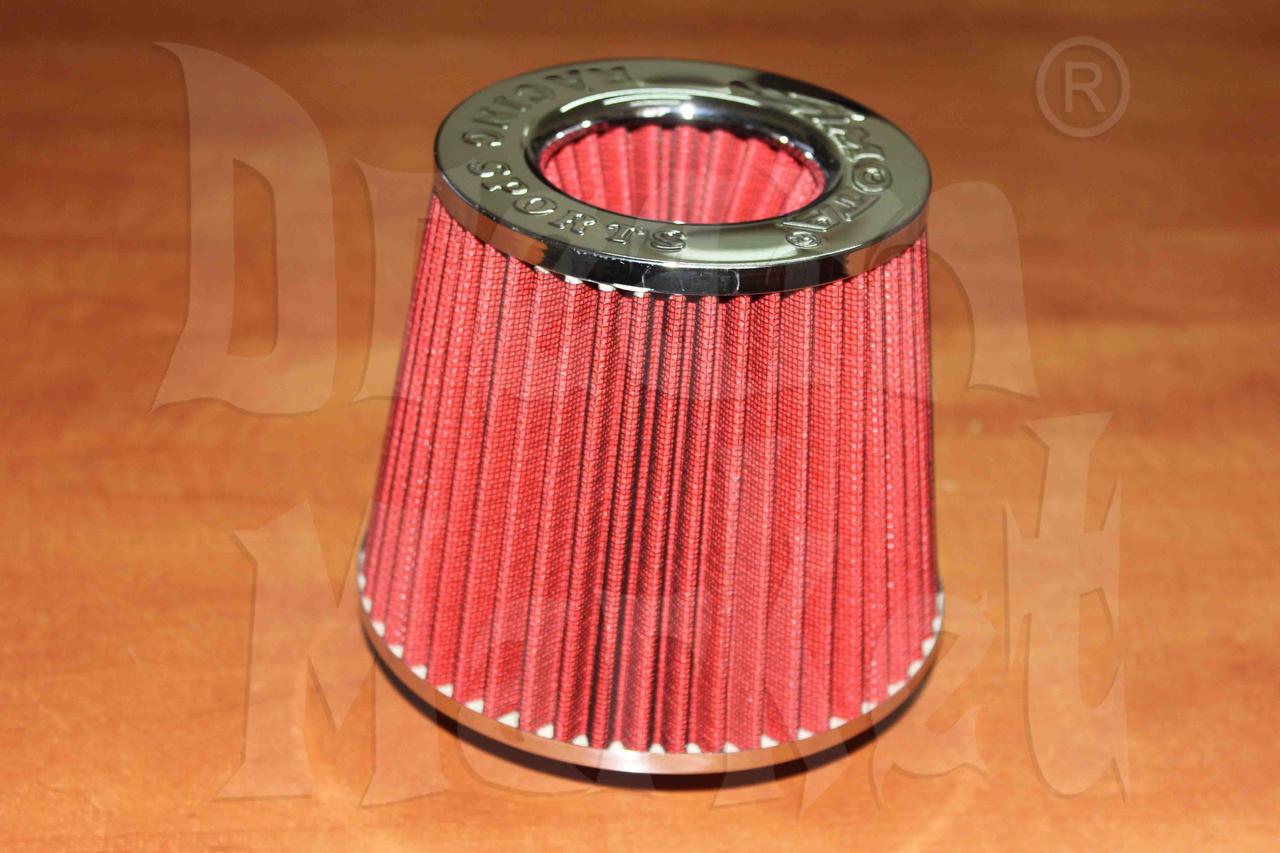 Фильтр нулевого сопротивления Simoto 0425-R, диаметр гофры 75 мм, высота 155 мм, красный, фото 1