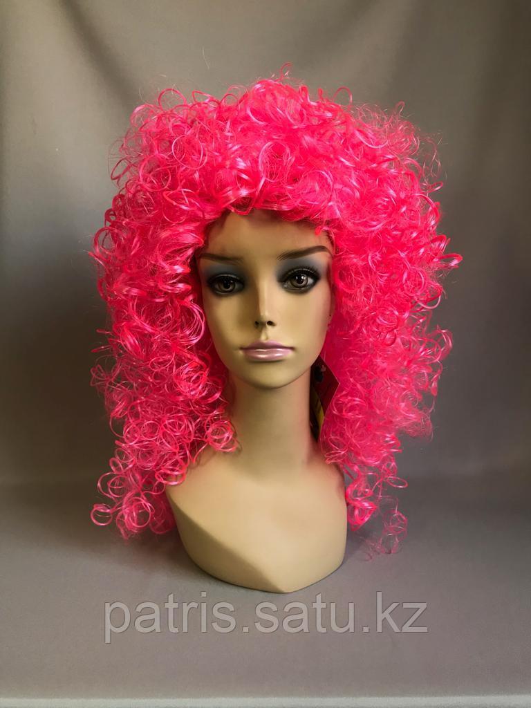 Розовый кудрявый веселый парик - фото 1 - id-p60716918