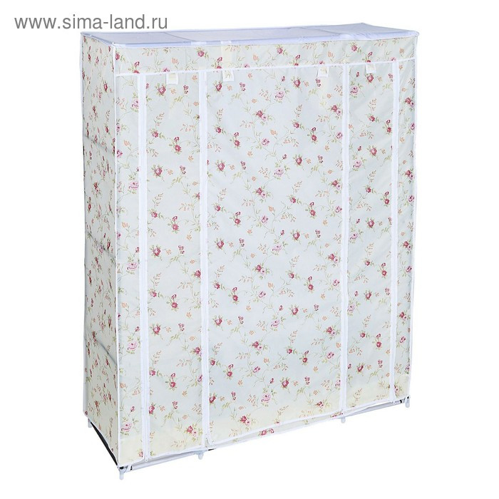 Шкаф для одежды 130×45×175 см "Розы", цвет белый