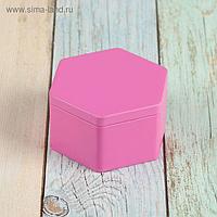 Шкатулка металл многогранник "Матовая розовая" 4,5х8х8 см