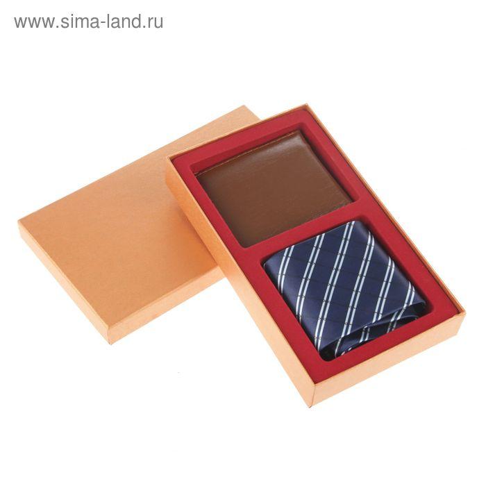 Набор подарочный 2в1 (галстук+кошелёк), в карт коробке, 25*14,5*4см