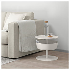 Столик придиванный ЛИЕРСКОГЕН белый ИКЕА, IKEA, фото 2