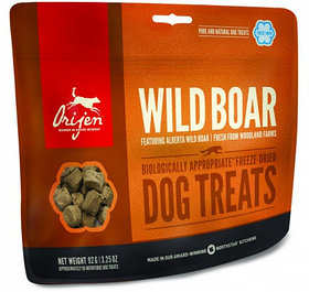 Сублимированное лакомство для собак всех пород Orijen Wild Boar Dog treats дикий кабан