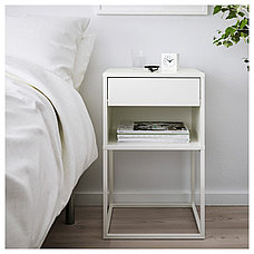 Тумба прикроватная ВИКХАММЕР белый ИКЕА, IKEA , фото 2