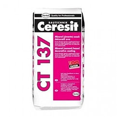 Ceresit CT 137 Минеральная декоративная штукатурка фактура "Камешковая" , зерно 1,5мм 25 кг.