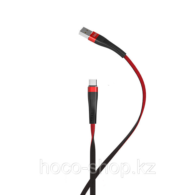 Кабель USB HOCO U39 Slender charging data cable for Type-C (Red&Black)