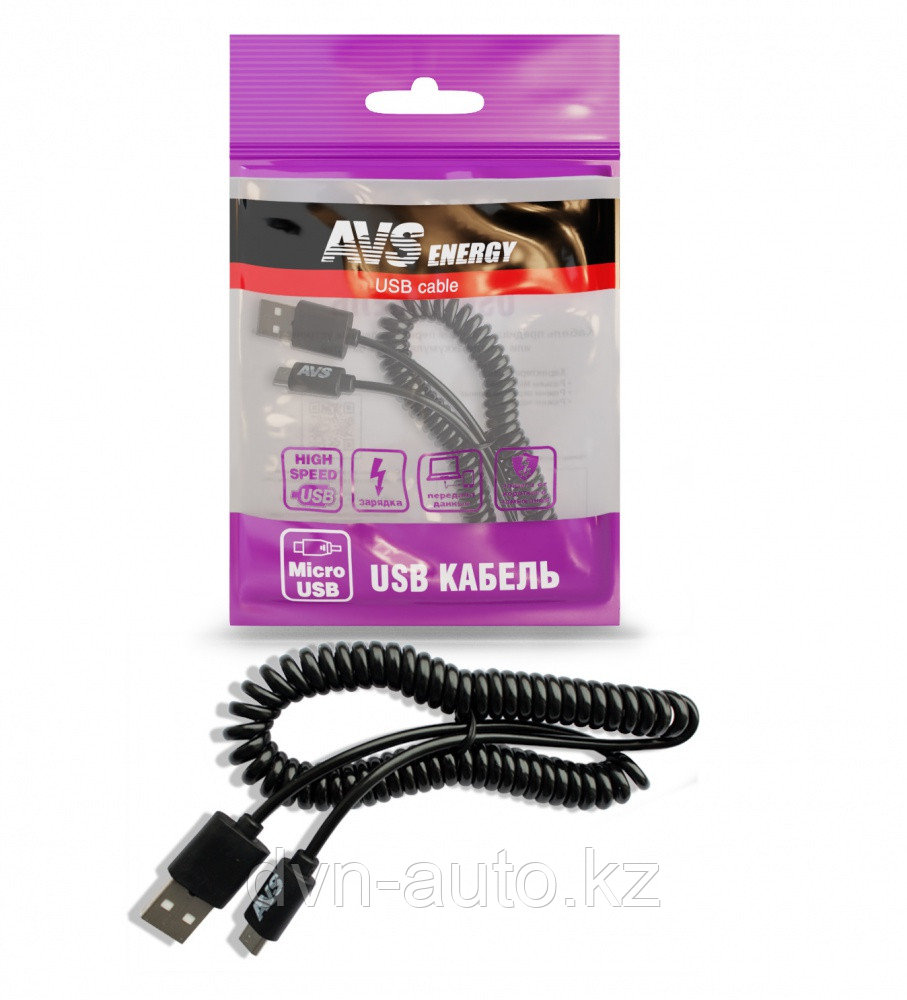 Кабель AVS micro USB (2м, витой)